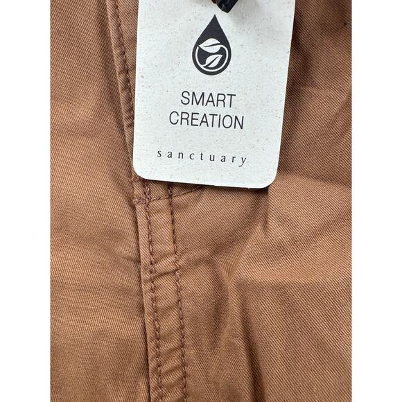 SANCTUARY Pants Size 33 NEW Reissue Cargo Pant Dark Khaki Brown Tan Straight Leg - Picture 4 of 7